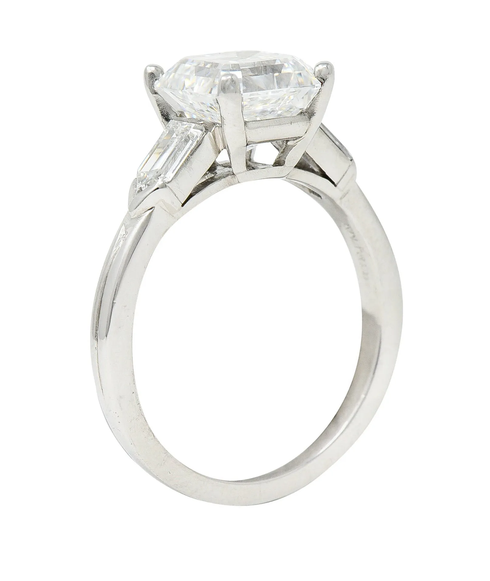 Tiffany & Co. 4.28 CTW Asscher Diamond Platinum Engagement Ring