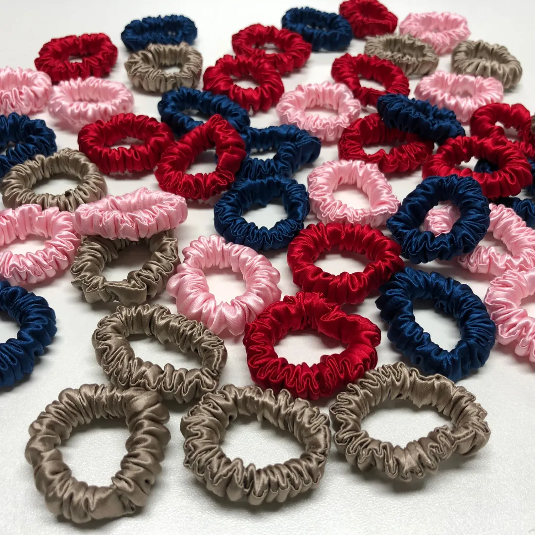 Tiny Silk Scrunchie Custom Wholesale - French Minnie skinny - For Adult / Baby / toddlers