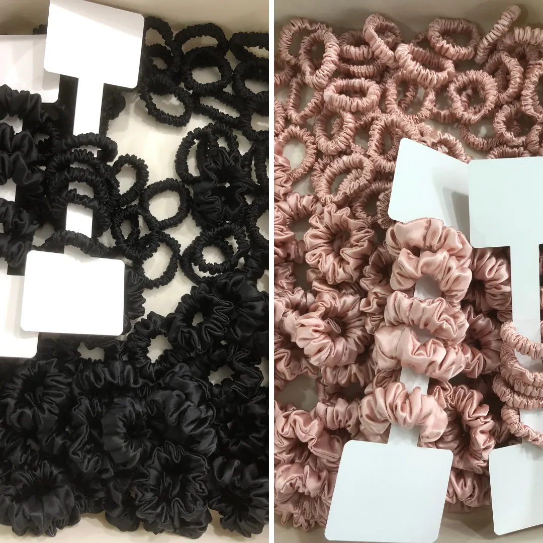 Tiny Silk Scrunchie Custom Wholesale - French Minnie skinny - For Adult / Baby / toddlers