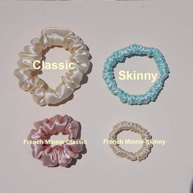 Tiny Silk Scrunchie Custom Wholesale - French Minnie skinny - For Adult / Baby / toddlers