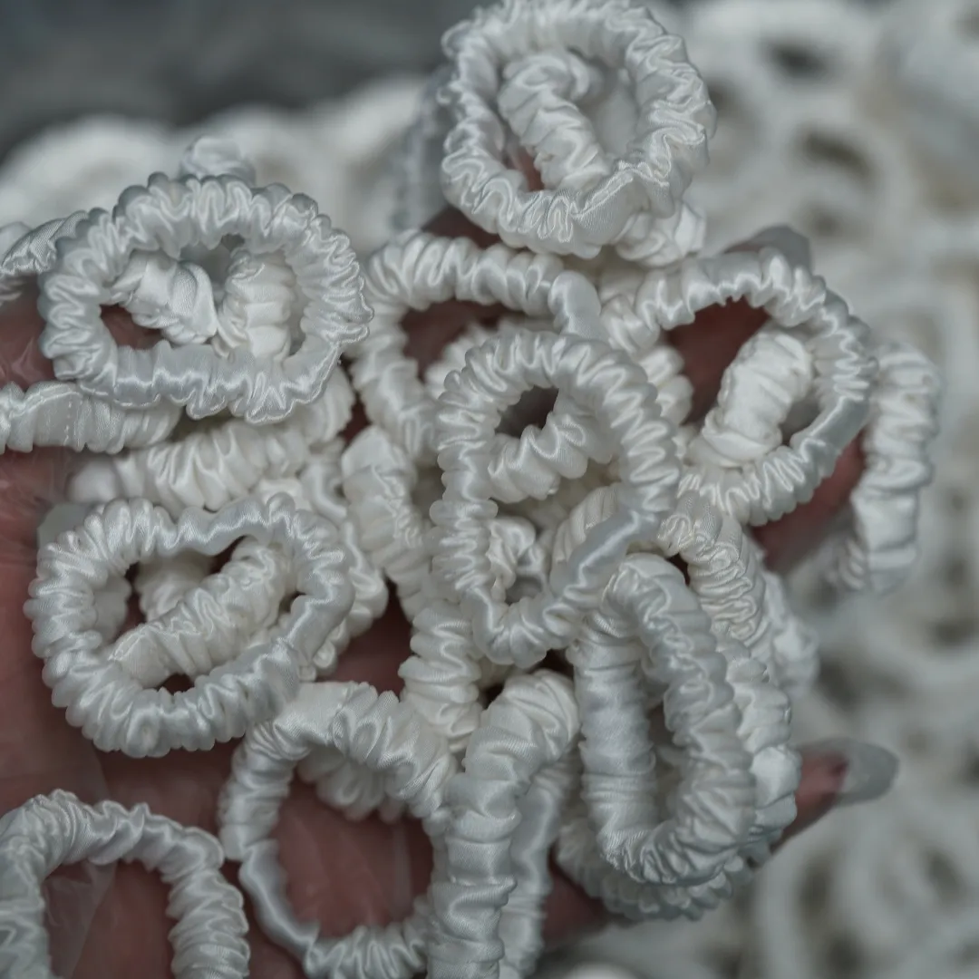Tiny Silk Scrunchie Custom Wholesale - French Minnie skinny - For Adult / Baby / toddlers