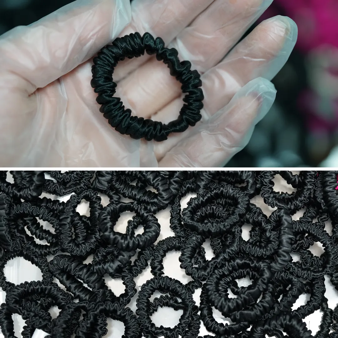 Tiny Silk Scrunchie Custom Wholesale - French Minnie skinny - For Adult / Baby / toddlers