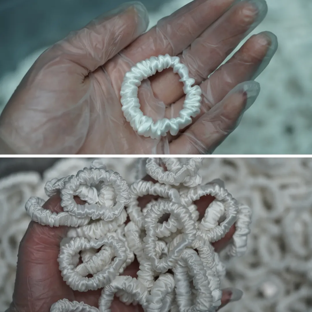 Tiny Silk Scrunchie Custom Wholesale - French Minnie skinny - For Adult / Baby / toddlers