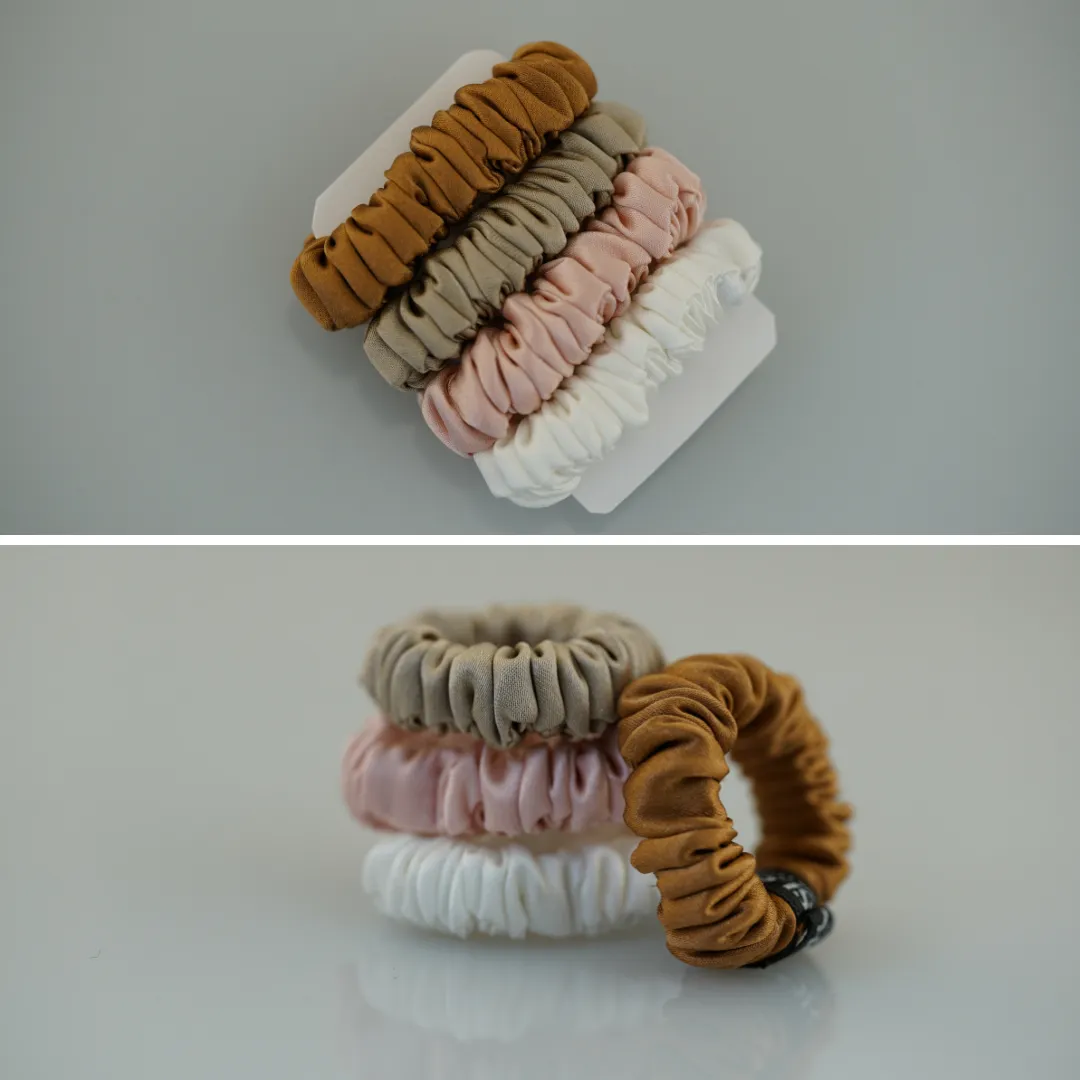 Tiny Silk Scrunchie Custom Wholesale - French Minnie skinny - For Adult / Baby / toddlers