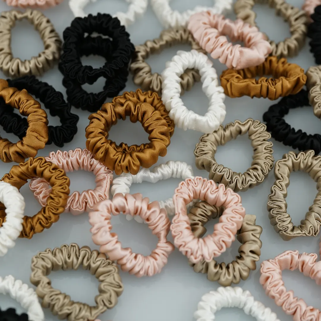 Tiny Silk Scrunchie Custom Wholesale - French Minnie skinny - For Adult / Baby / toddlers