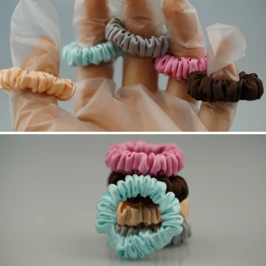 Tiny Silk Scrunchie Custom Wholesale - French Minnie skinny - For Adult / Baby / toddlers