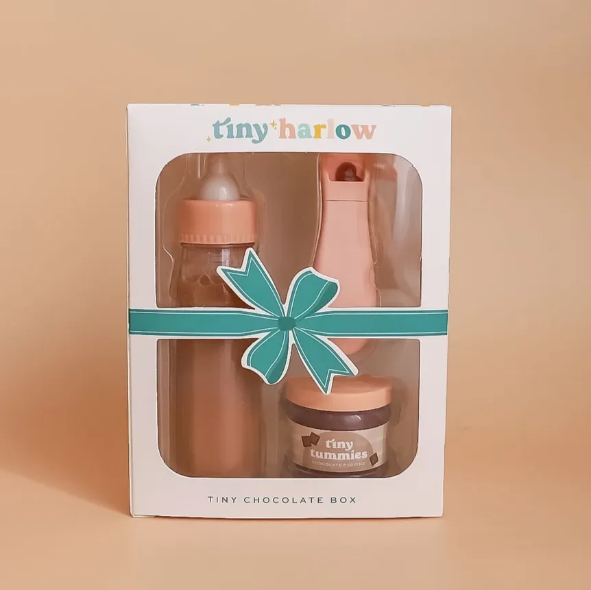 Tiny Tummies Puree & Milk Bottle Set - Chocolate