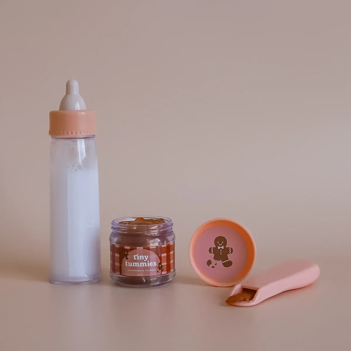 Tiny Tummies Puree & Milk Bottle Set - Gingerbread Christmas Gift Pack