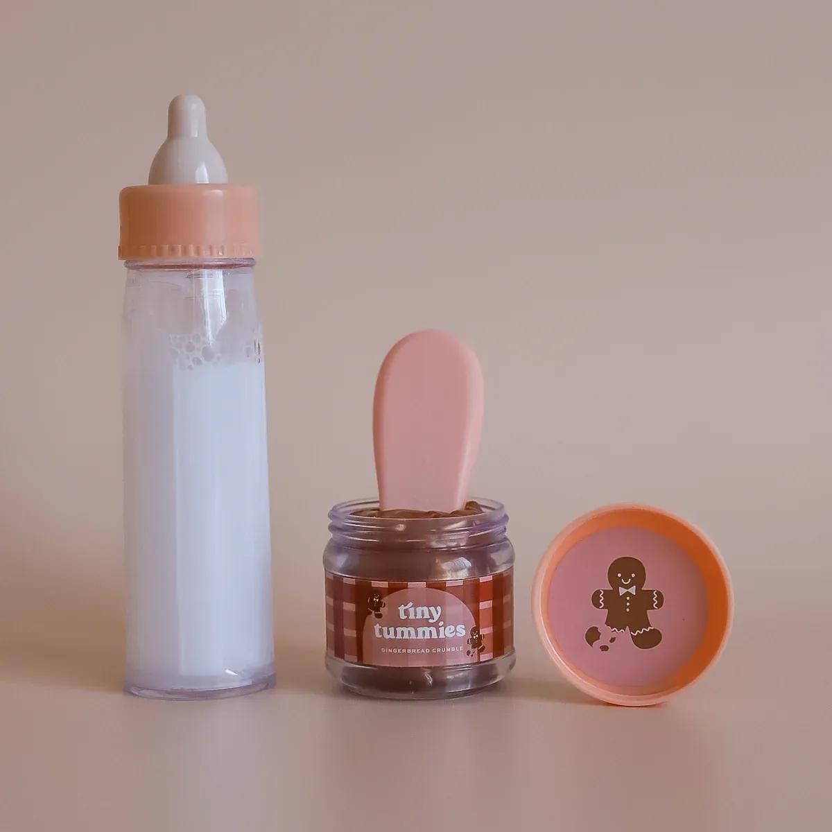 Tiny Tummies Puree & Milk Bottle Set - Gingerbread Christmas Gift Pack