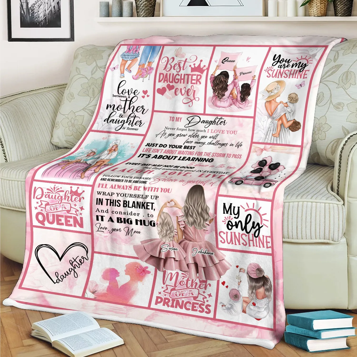To My Daughter Gift For Christmas Fleece Blanket -NTQ