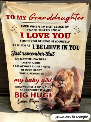 To My Granddaughter I Love You - Custom 3D Fleece Blanket - Nvc97