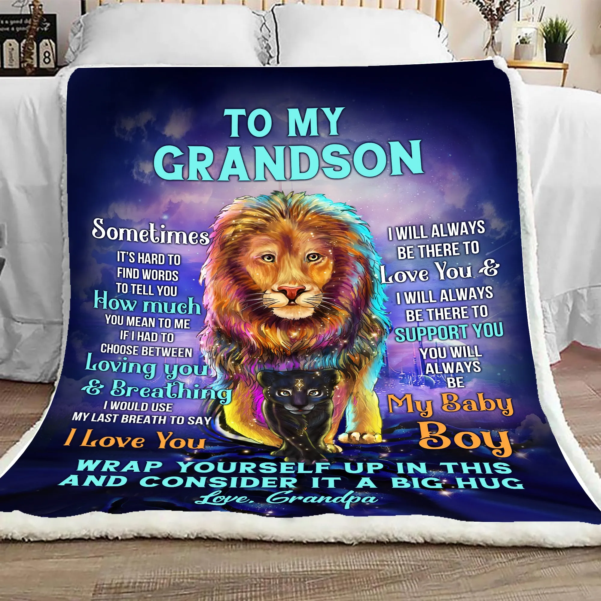 To My Grandson - Blanket - Christmas Gift  - Nss