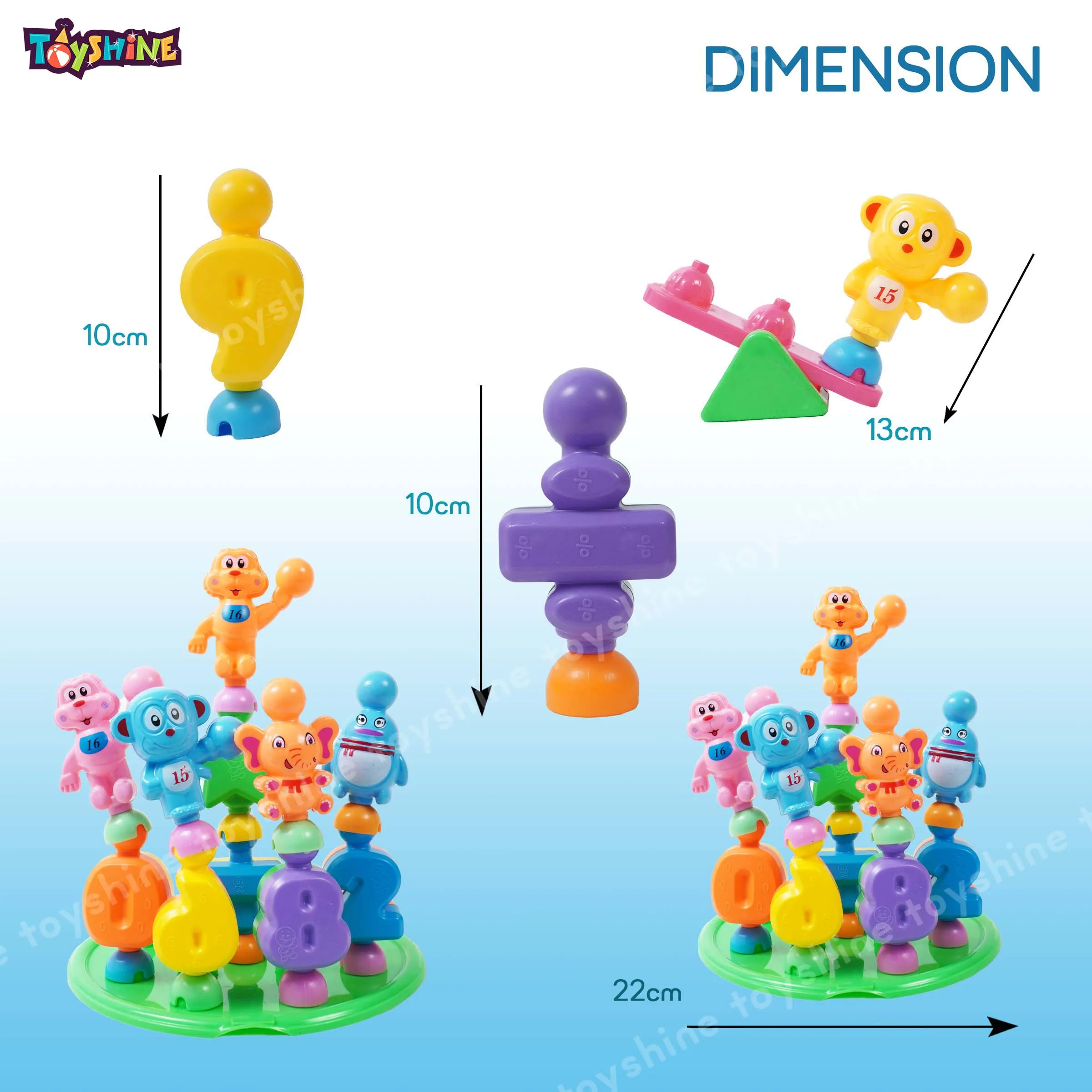 Toyshine 28 pc DIY Alphabet Learning Blocks with Baseplate and Cartoon Figures Early Education Toy for Kids