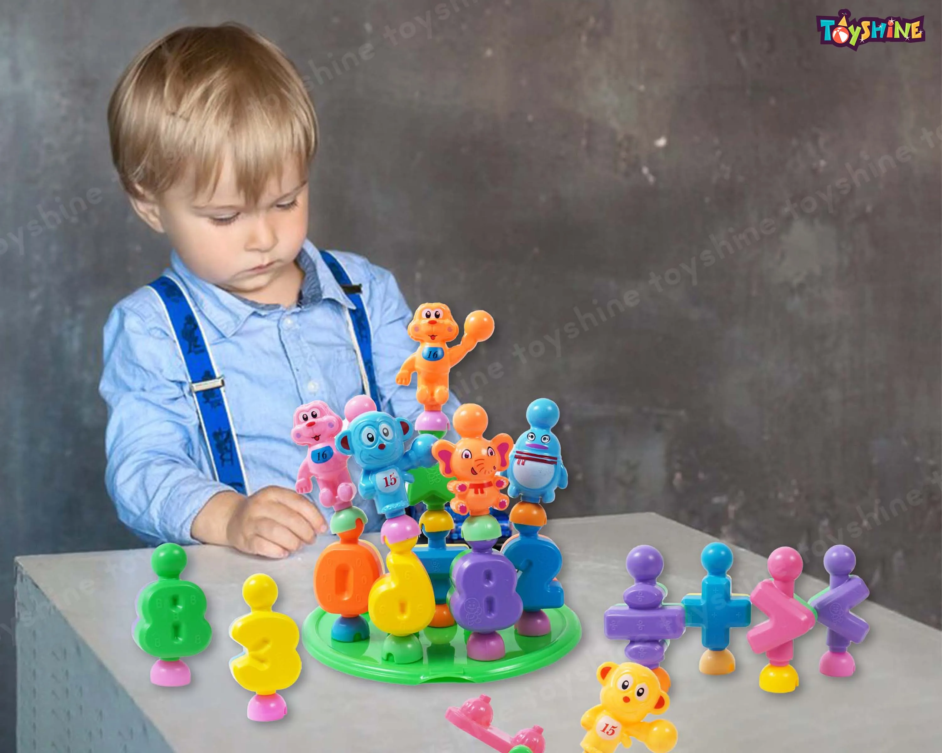 Toyshine 28 pc DIY Alphabet Learning Blocks with Baseplate and Cartoon Figures Early Education Toy for Kids