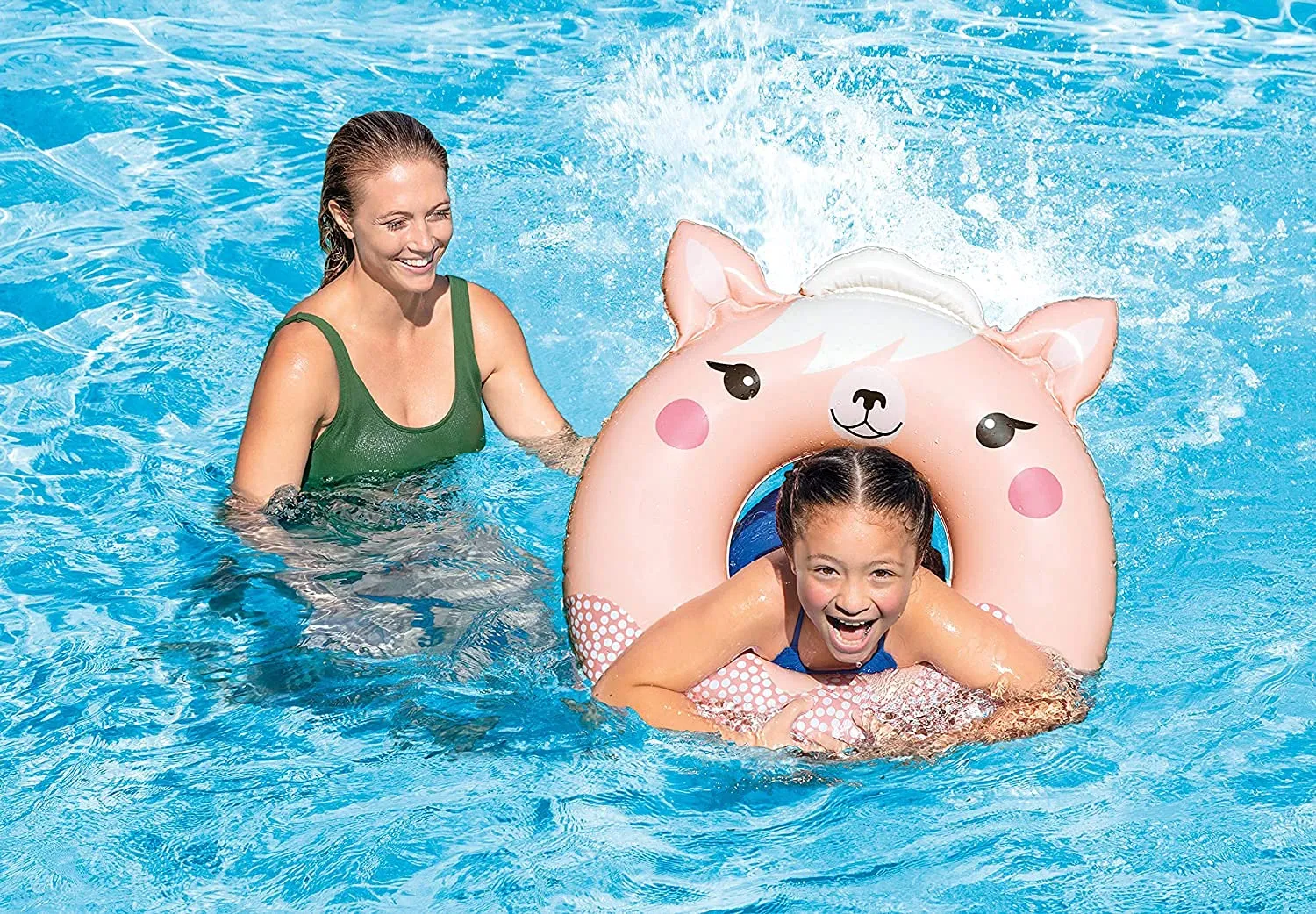 Toyshine 33'' Lama Pool Rings, Baby Pool, Swimming Rings for Kids, Inflatable Tubes, Summer Fun Water Toys for Kids, Party Fun, Beach Outdoor Party Supplies (1 PC)