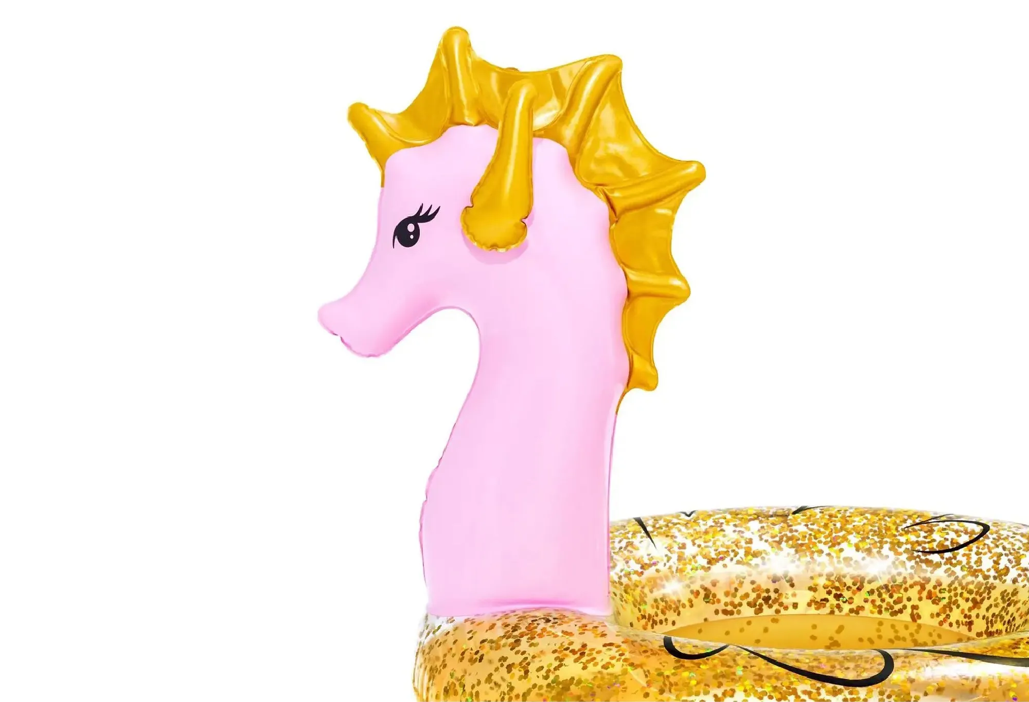 Toyshine 45'' Golden Star Sea Horse Pool Rings, Baby Pool, Swimming Rings for Kids, Inflatable Tubes, Summer Fun Water Toys for Kids, Party Fun, Beach Outdoor Party Supplies 1.15M x 1.04M