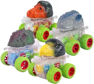 Toyshine Pack of 4 Funny Animal Automobile Car Toy Set Friction Powered Vehicle Play Set for Kids 2 Yrs, Multicolor