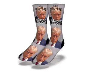 Trump Mugshot Sleeping Dragon Graffiti Socks