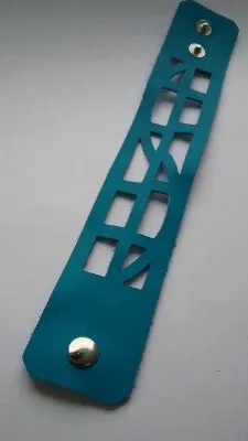 Turquoise Reclaimed Leather "Seld Empowering" Wrist Band. Leather Bracelet. Leather Cuff.