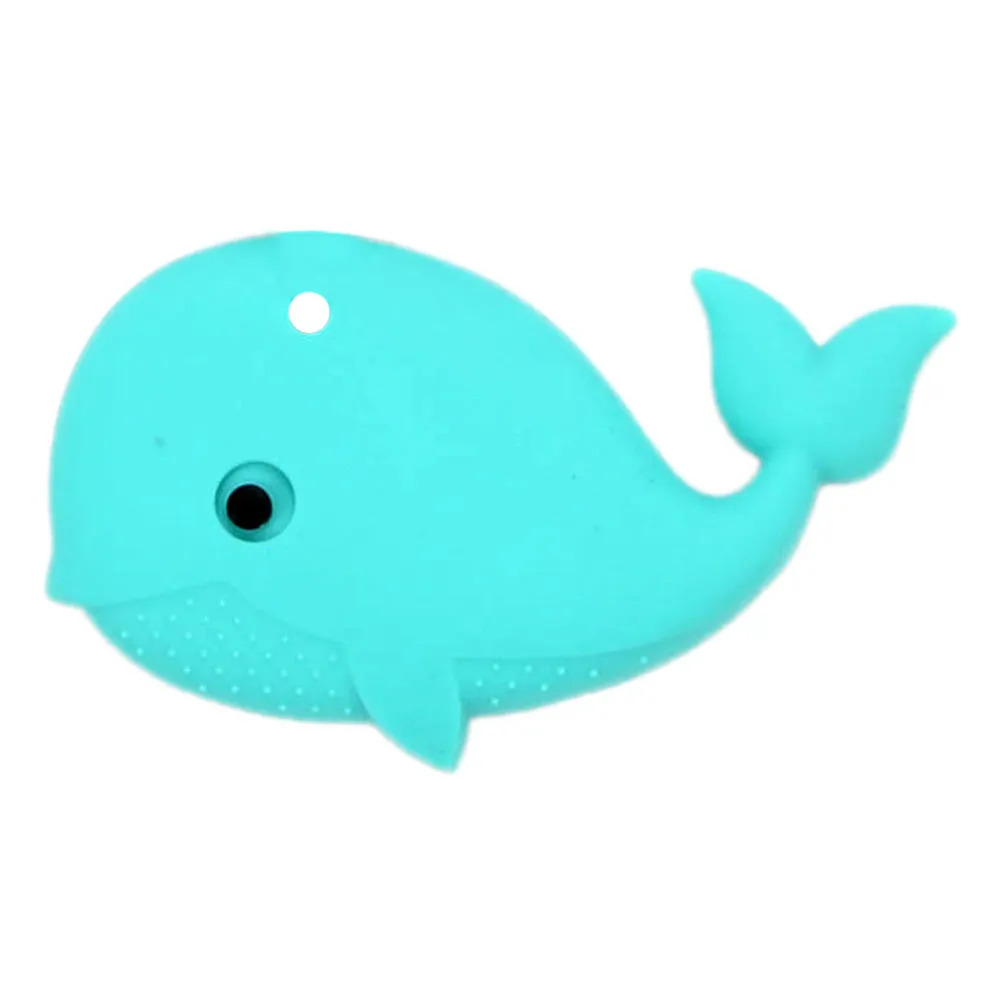 Turquoise Whale with Blue Beads Baby Carrier Teether Toy