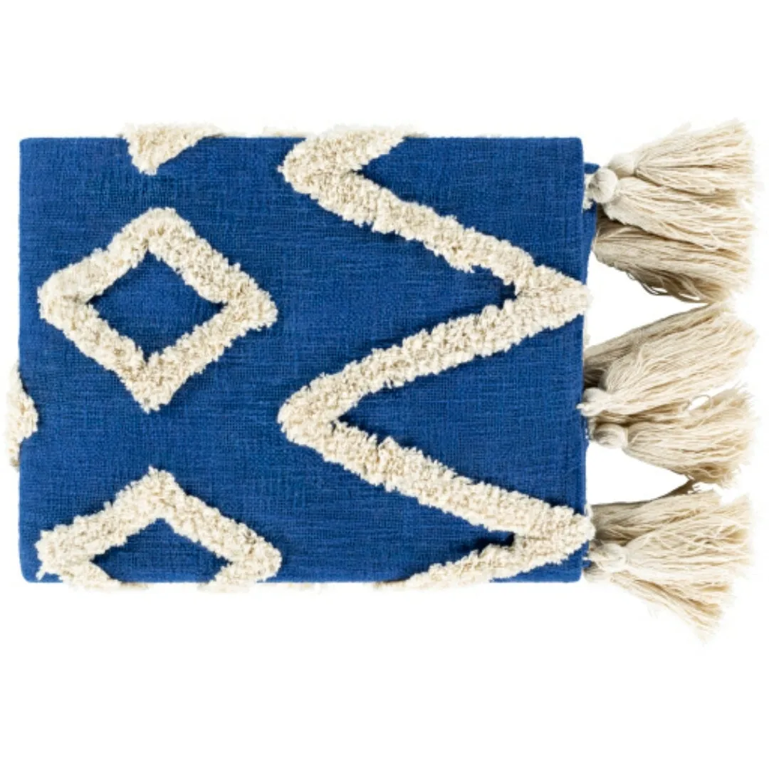 Tut Throw - Blue & Cream