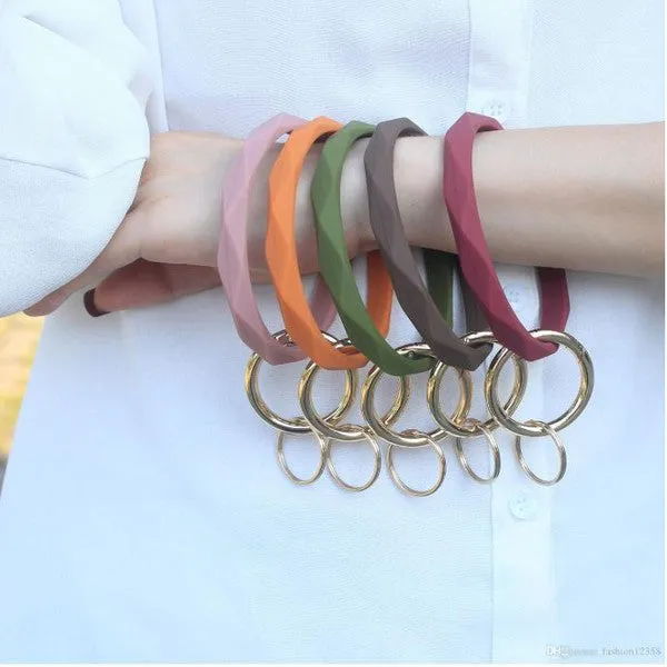 Twisted Silicone Bangle Keyring