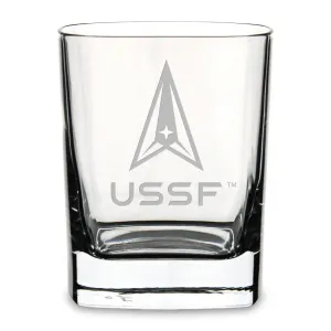 US Space Force Square 11.75oz Double Old Fashion Glass*