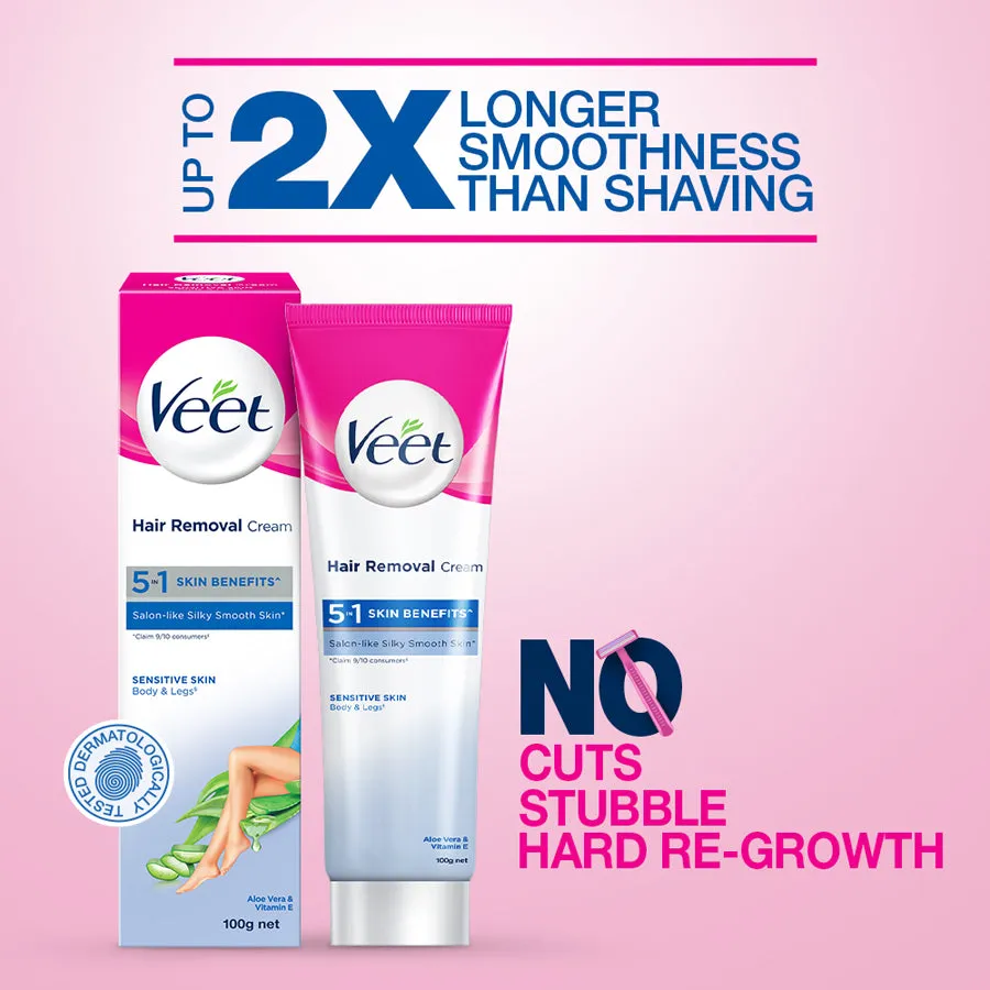 Veet Silk & Fresh Hair Removal Cream, Sensitive Skin - 100 g
