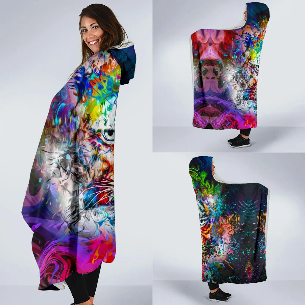 Wild tiger hooded blanket