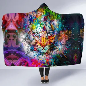 Wild tiger hooded blanket