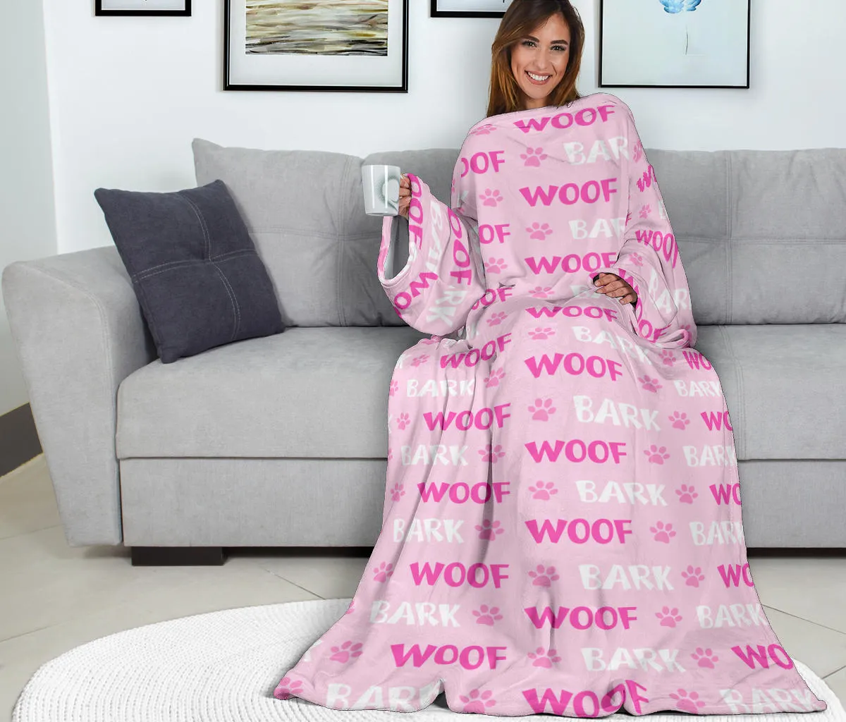 Woof Bark Adult Sleeve Blanket