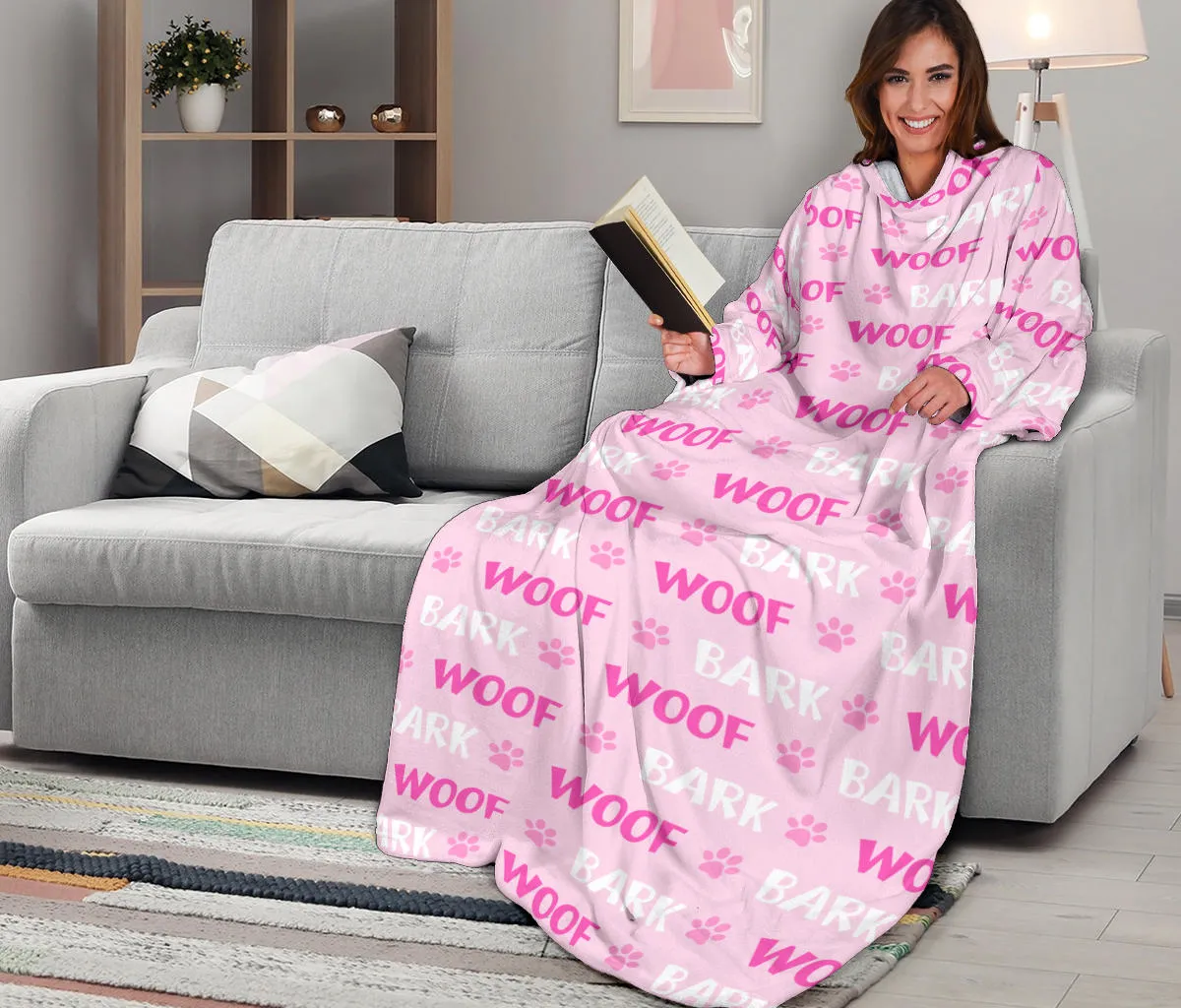 Woof Bark Adult Sleeve Blanket