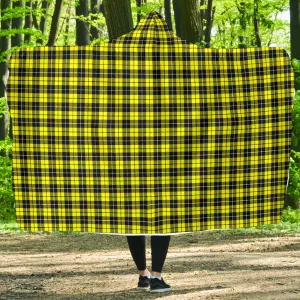 Yellow Black and White Plaid Pattern Hooded Blanket