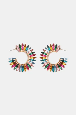 Zinc Alloy Acrylic C-Hoop Earrings