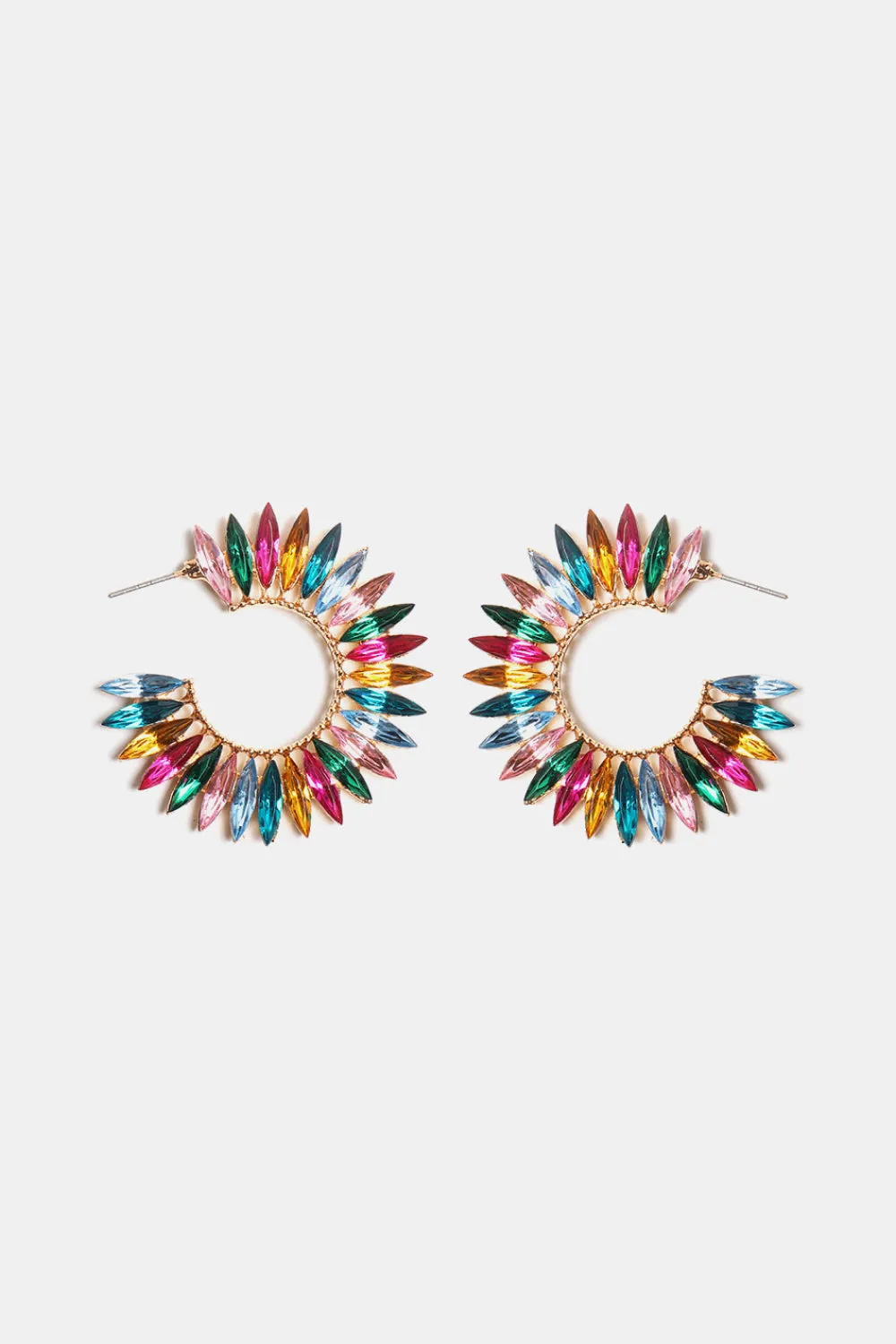 Zinc Alloy Acrylic C-Hoop Earrings