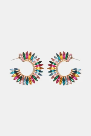 Zinc Alloy Acrylic C-Hoop Earrings
