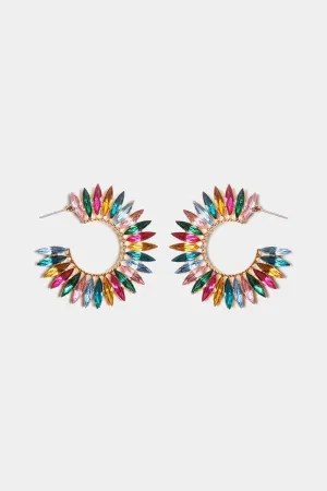 Zinc Alloy Acrylic C-Hoop Earrings